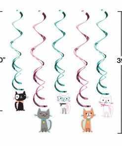 Creative Converting Cat Party Dizzy Danglers, 5 Ct