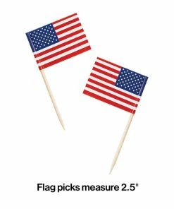 Creative Converting Flag Picks, 50 Ct Patriotic And 4th Of July Party Decorations