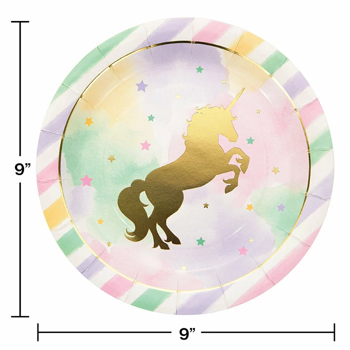 Creative Converting Kids Birthday Party Themes Sparkle Unicorn Paper Plates, 8 Ct