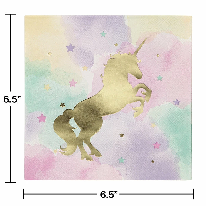 Creative Converting Sparkle Unicorn Napkins, 16 Ct Kids Birthday Party Themes