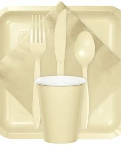 Creative Converting Solid Color Tableware Ivory Plastic Forks, 24 Ct