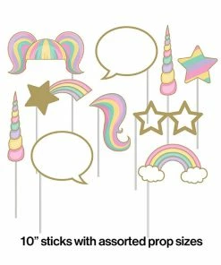 Creative Converting Sparkle Unicorn Photo Booth Props, 10 Ct