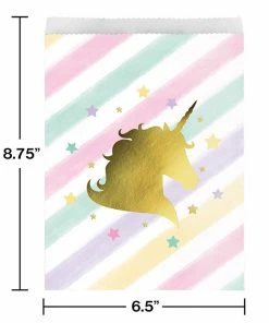 Creative Converting Kids Birthday Party Themes Sparkle Unicorn Treat Bags, 10 Ct
