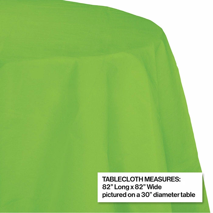 Creative Converting Solid Color Tableware Fresh Lime Tablecover, Octy Round 82" Polylined Tissue