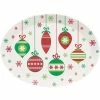 Creative Converting Christmas Plastic Tray, 10 X 14 Oval, Christmas Ornaments Christmas Party Supplies