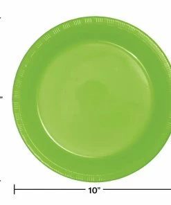 Creative Converting Fresh Lime Green Plastic Banquet Plates, 20 Ct Solid Color Tableware