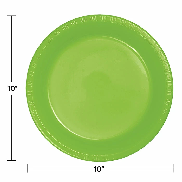 Creative Converting Fresh Lime Green Plastic Banquet Plates, 20 Ct Solid Color Tableware