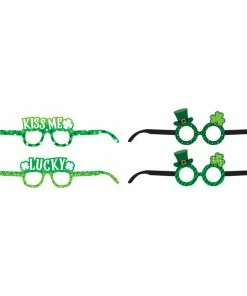 Creative Converting St. Patrick's Day Assorted Paper Eyeglasses, Pack Of 4 St. Patrick's Day Party Decorations