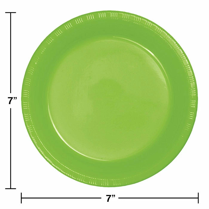 Creative Converting Fresh Lime Green Plastic Dessert Plates, 20 Ct Solid Color Tableware