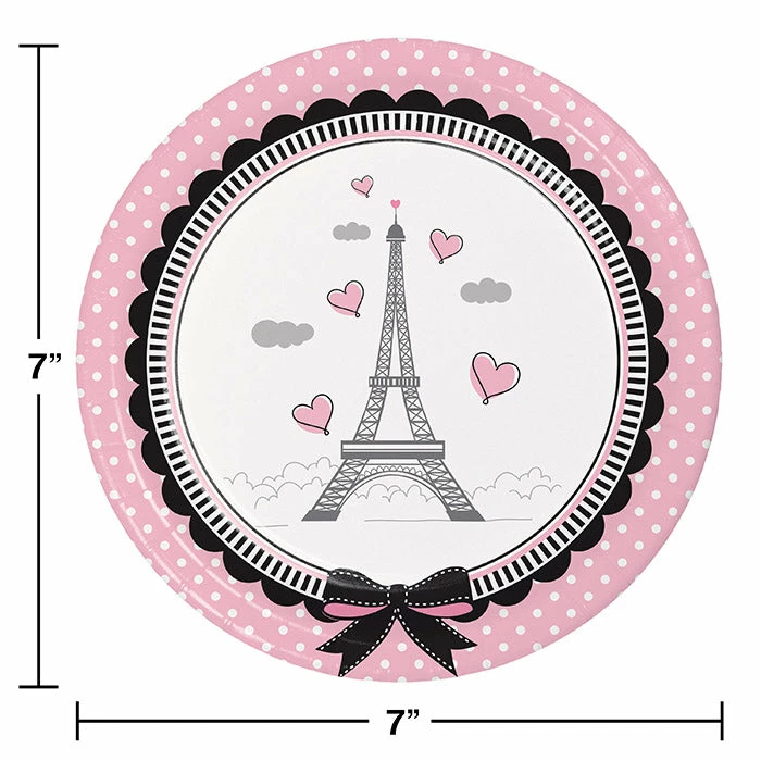 Creative Converting Kids Birthday Party Themes Party In Paris Dessert Plates, 8 Ct