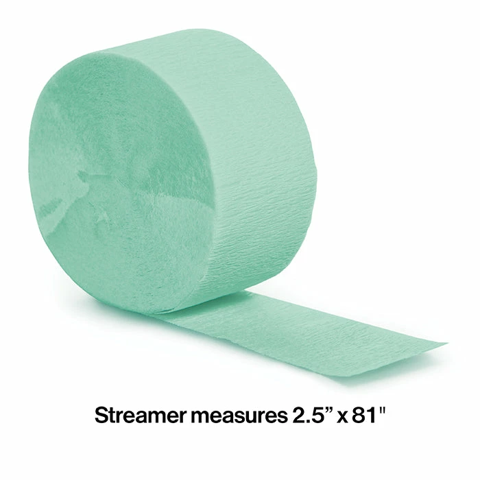 Creative Converting Fresh Mint Crepe Streamers 81' Solid Color Tableware