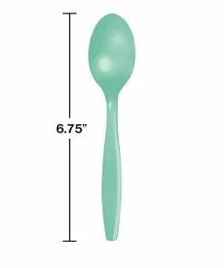 Creative Converting Solid Color Tableware Fresh Mint Green Plastic Spoons, 24 Ct