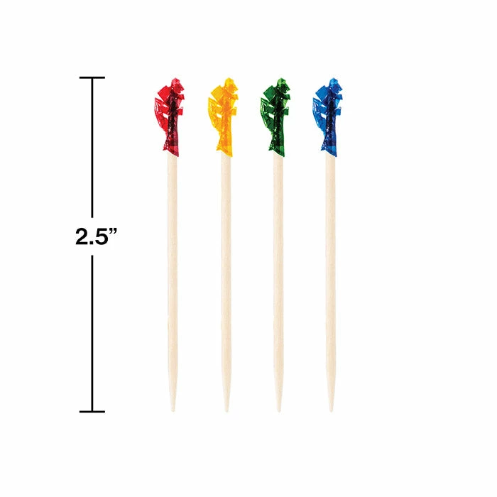 Creative Converting Wooden Picks Frill, 2.5", 100 Ct New Year's Eve Party Supplies