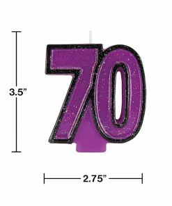 Creative Converting Birthday Party Candles 70th Birthday Glitter Candle