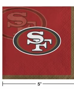 Creative Converting San Francisco 49Ers Beverage Napkins, 16 Ct NFL And Football Party Supplies