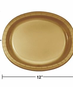 Creative Converting Glittering Gold Oval Platter 10