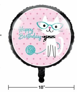 Creative Converting Purr-Fect Party Metallic Balloon 18