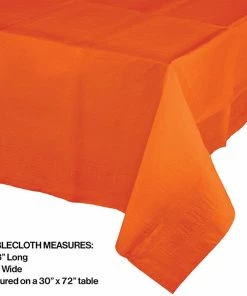 Creative Converting Sunkissed Orange Plastic Tablecover 54" X 108"