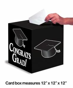 Creative Converting Graduation Card Box, Grad, 9" Black