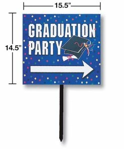 Creative Converting Graduation Party Supplies Blue Graduation Yard Sign