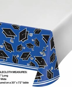 Creative Converting Graduation Party Supplies Graduation School Spirit Blue Table Cover