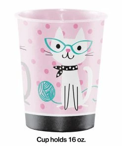 Creative Converting Kids Birthday Party Themes Purr-Fect Party Plastic Keepsake Cup 16 Oz.