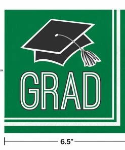 Creative Converting Graduation School Spirit Green Napkins, 36 Ct