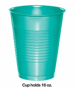 Creative Converting Teal Lagoon Plastic Cups, 20 Ct Solid Color Tableware