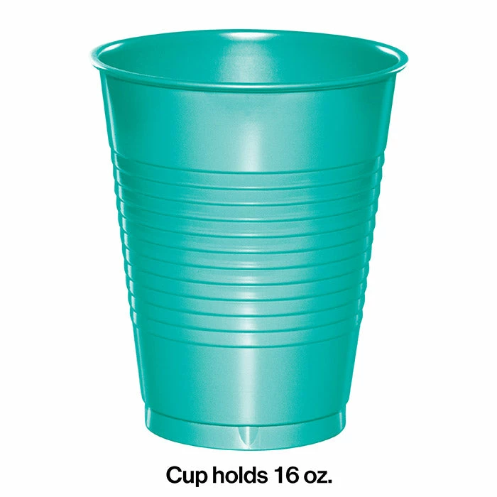 Creative Converting Teal Lagoon Plastic Cups, 20 Ct Solid Color Tableware