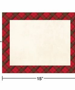 Creative Converting Holiday Plaid Placemats, 12 Ct