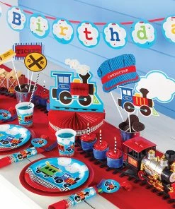 Creative Converting 1st Birthday Party Themes All Aboard Hot/Cold Paper Cups 9 Oz., 8 Ct
