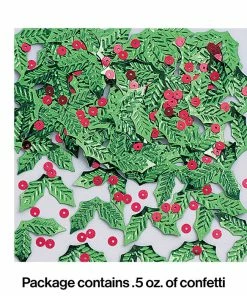 Creative Converting Christmas Party Supplies Holly & Berries Confetti, 0.5 Oz
