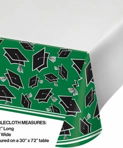 Creative Converting Graduation School Spirit Green Table Cover Graduation Party Supplies