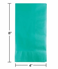 Creative Converting Teal Lagoon Dinner Napkins 2Ply 1/8Fld, 50 Ct Solid Color Tableware