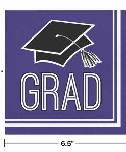 Creative Converting Graduation School Spirit Purple Napkins, 36 Ct