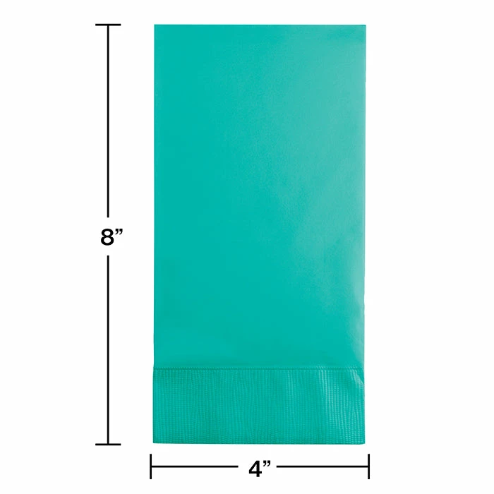 Creative Converting Solid Color Tableware Teal Lagoon Guest Towel, 3 Ply, 16 Ct