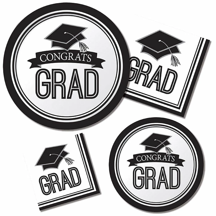 Creative Converting Graduation School Spirit White Paper Plates, 18 Ct Graduation Party Supplies