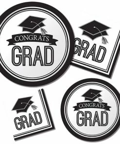 Creative Converting Graduation School Spirit White Beverage Napkins, 36 Ct