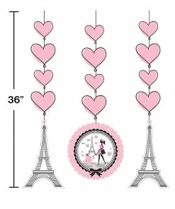 Creative Converting Party In Paris Hanging Cutouts, 3 Ct