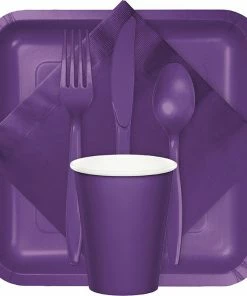 Creative Converting Amethyst Purple Plastic Knives, 24 Ct Solid Color Tableware