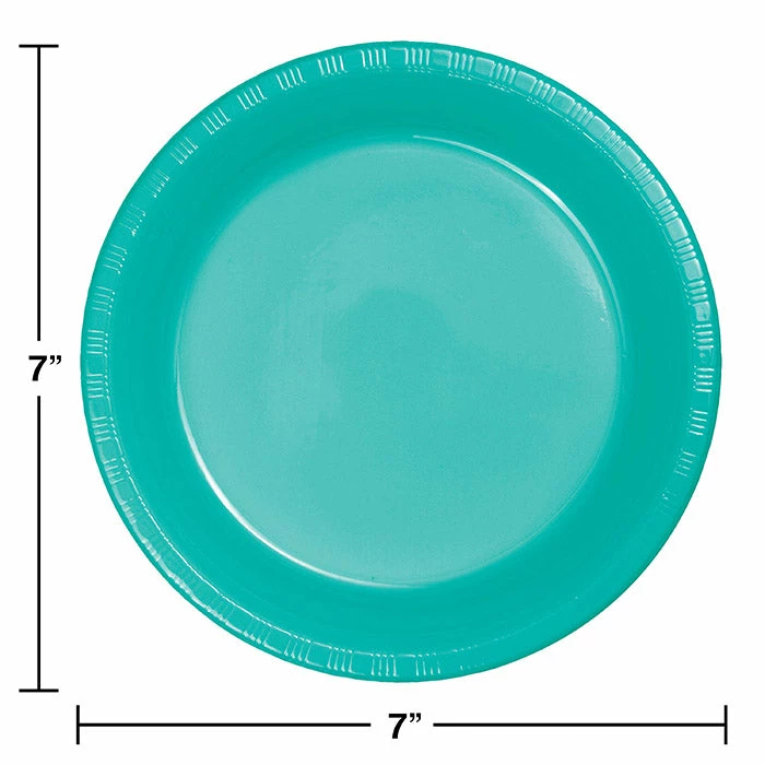 Creative Converting Teal Lagoon Plastic Dessert Plates, 20 Ct Solid Color Tableware