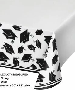 Creative Converting Graduation School Spirit White Table Cover