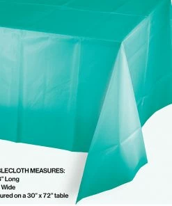 Creative Converting Teal Lagoon Tablecover Plastic 54" X 108" Solid Color Tableware