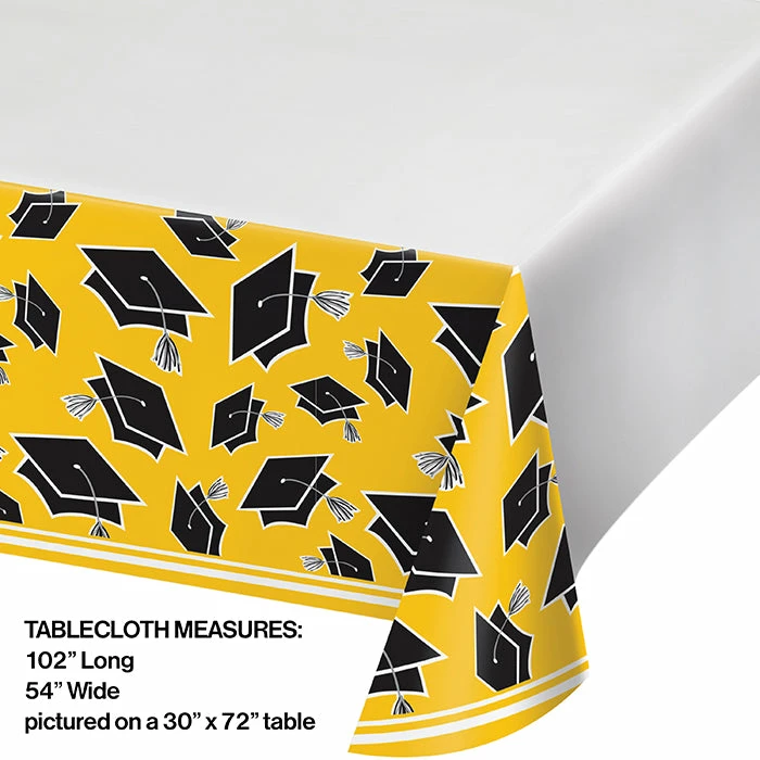 Creative Converting Graduation Party Supplies Graduation School Spirit Yellow Table Cover