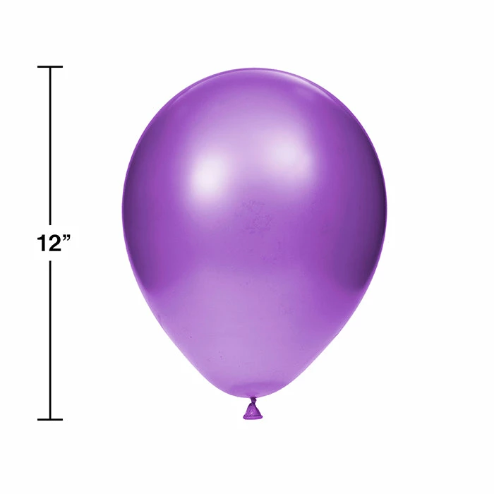 Creative Converting Latex Balloons 12" Amethyst, 15 Ct Solid Color Tableware