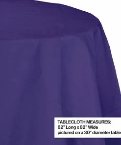 Creative Converting Purple Tablecover, Octy Round 82" Polylined Tissue Solid Color Tableware