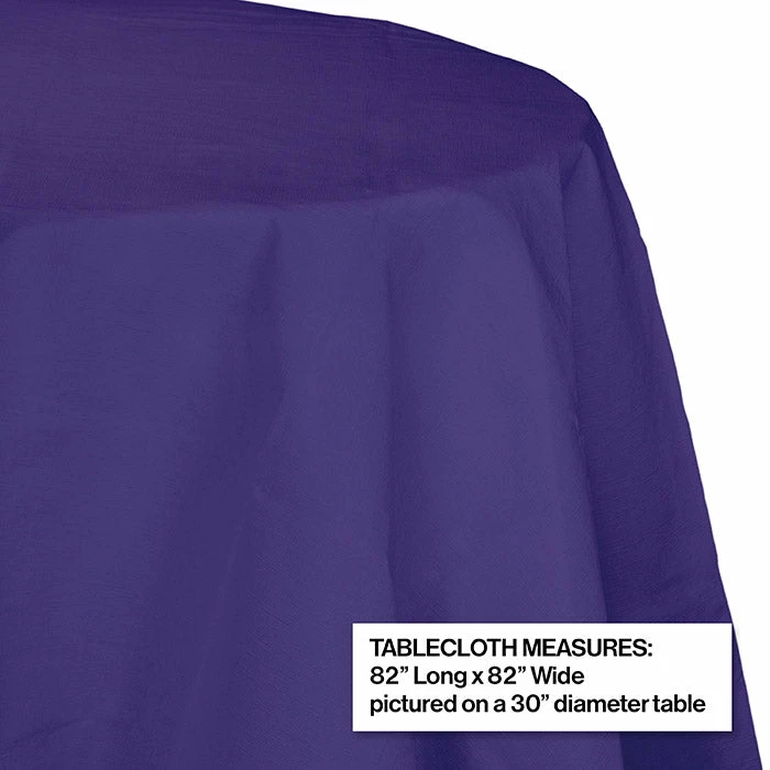 Creative Converting Purple Tablecover, Octy Round 82" Polylined Tissue Solid Color Tableware