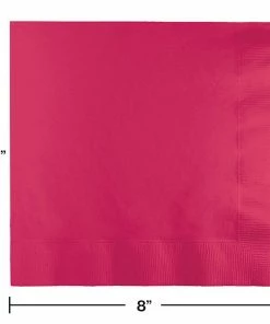 Creative Converting Hot Magenta Dinner Napkins 3Ply 1/4Fld, 25 Ct Solid Color Tableware