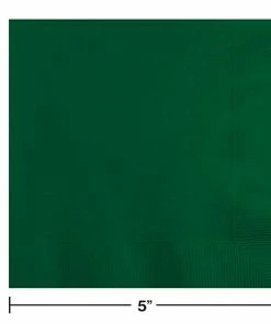 Creative Converting Hunter Green Beverage Napkin, 3 Ply, 50 Ct Solid Color Tableware