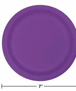 Creative Converting Solid Color Tableware Amethyst Purple Plastic Dessert Plates, 20 Ct
